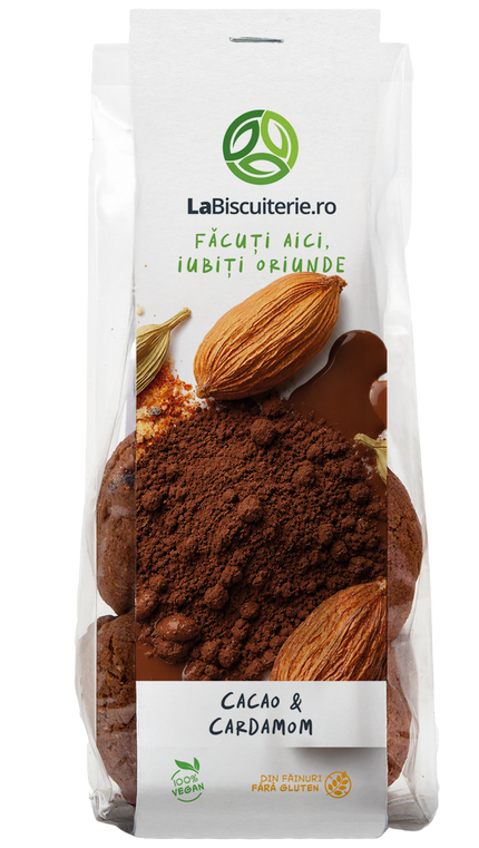 Biscuiți cu cacao și cardamom, din făinuri fără gluten