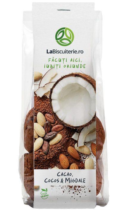 Biscuiți cu cacao, cocos și migdale