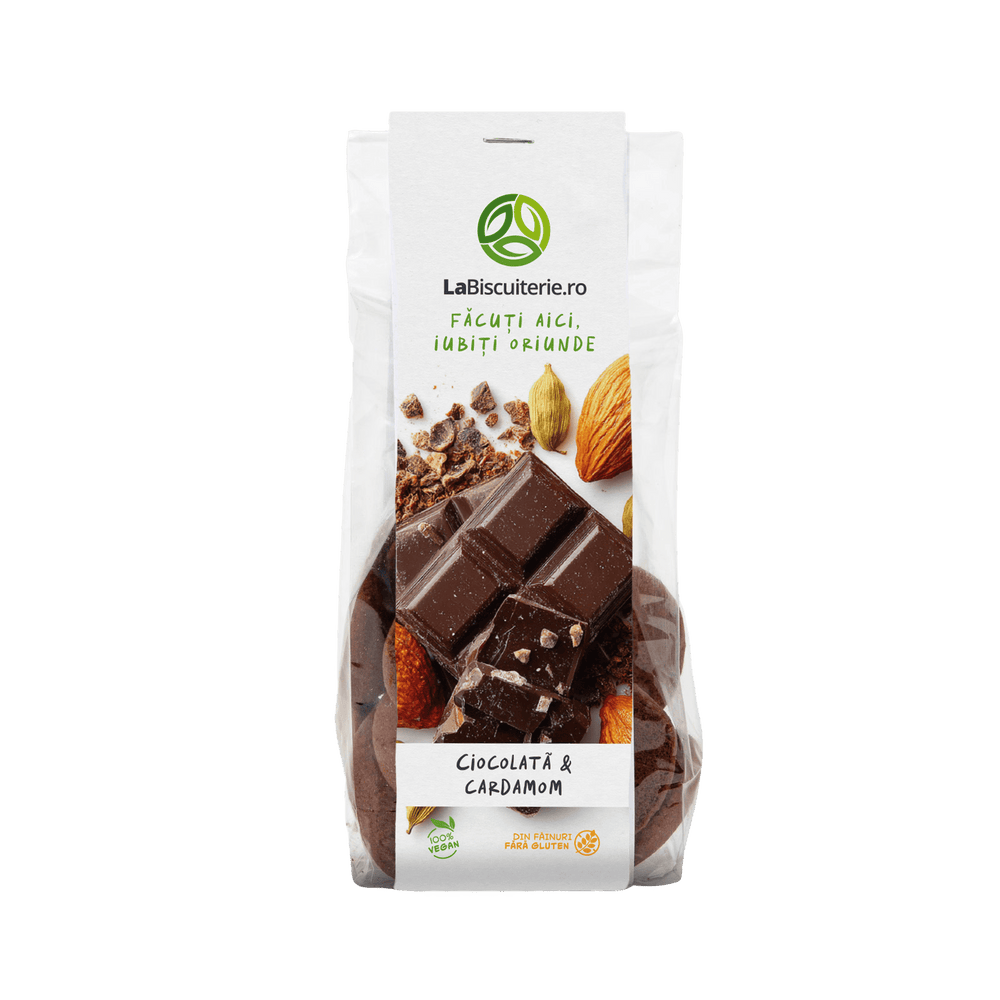 Biscuiţi fără gluten cu ciocolată şi cardamom 120g