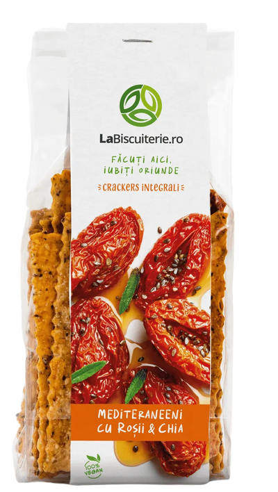 Crackers mediteraneeni cu roșii și chia