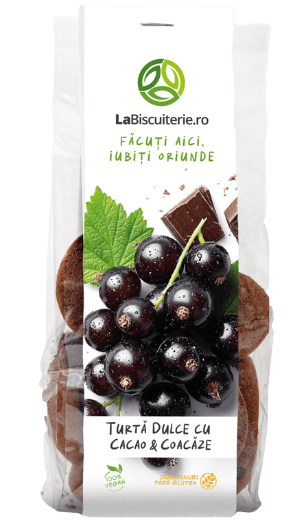 Turtă dulce cu cacao și coacăze, din făinuri fără gluten