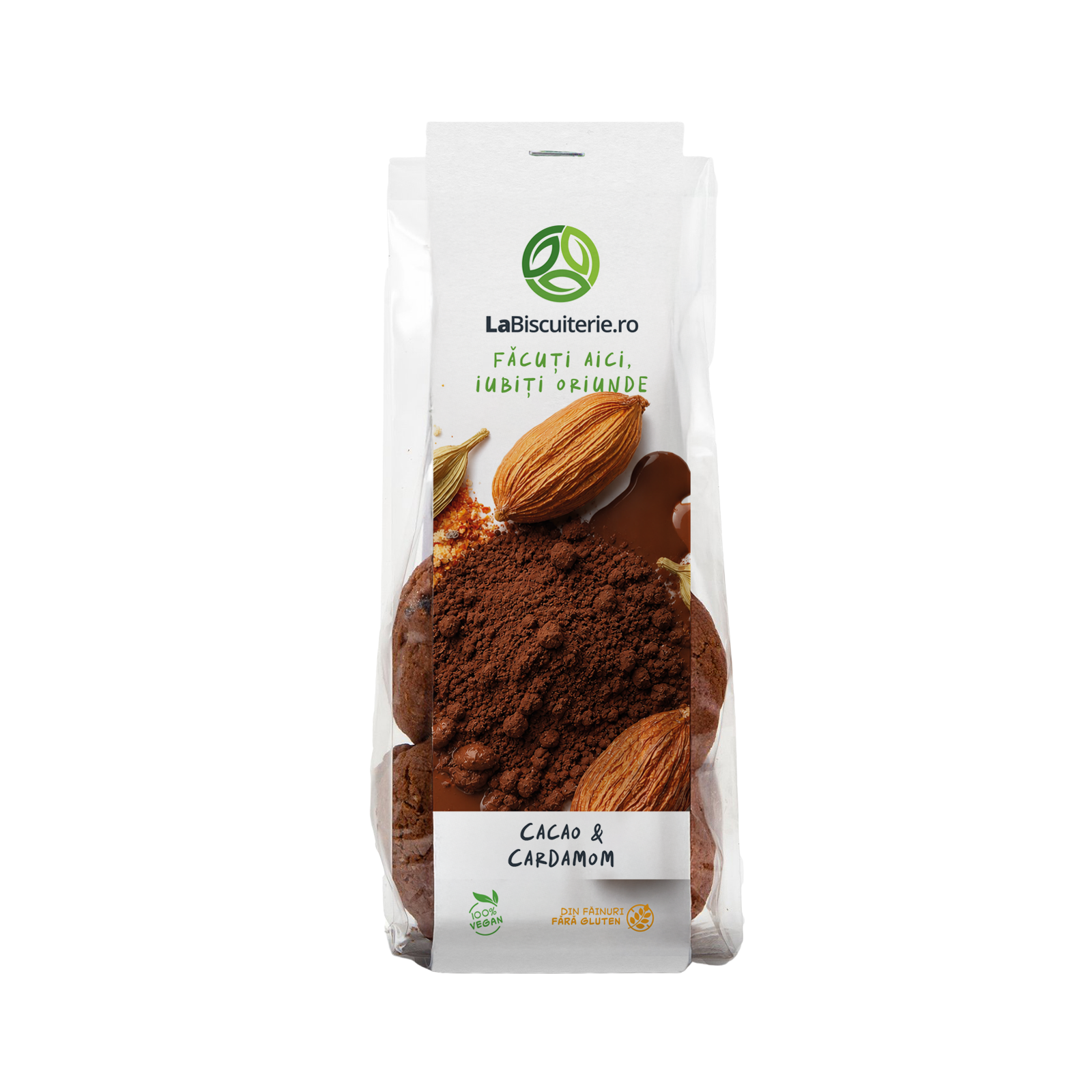 Biscuiţi cu cacao şi cardamom, din făinuri fără gluten