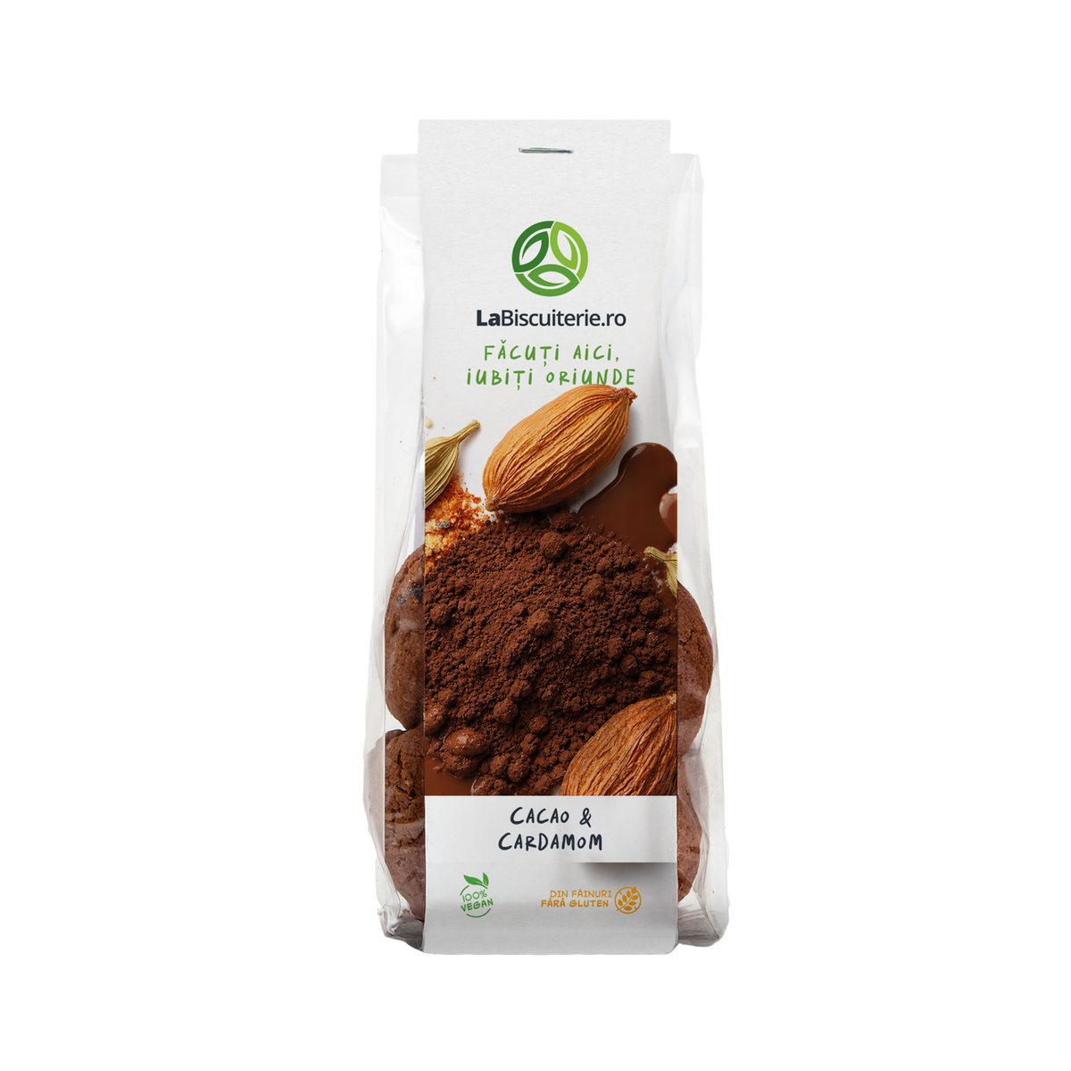 Biscuiţi cu cacao şi cardamom, din făinuri fără gluten
