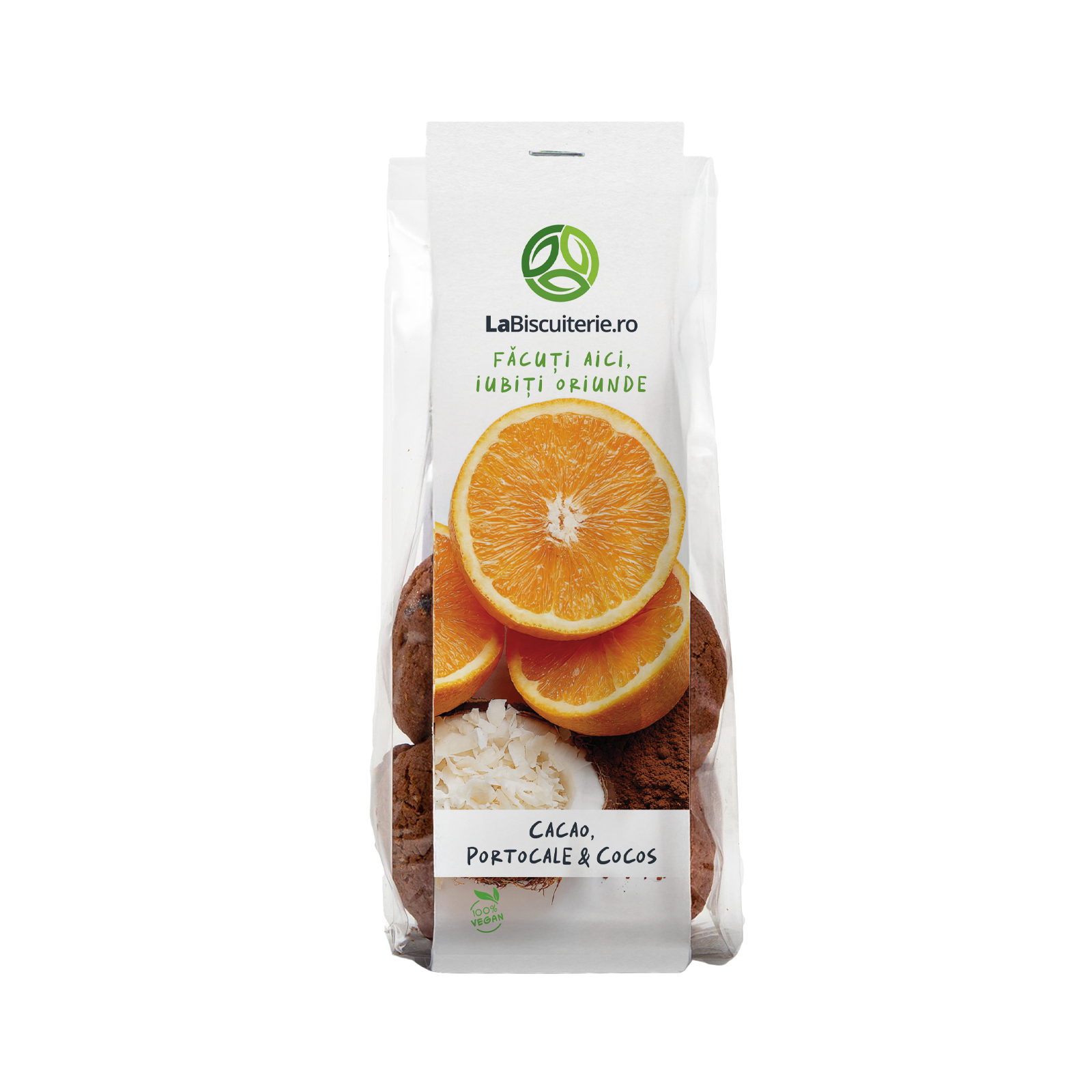 Biscuiţi cu cacao, portocale şi cocos