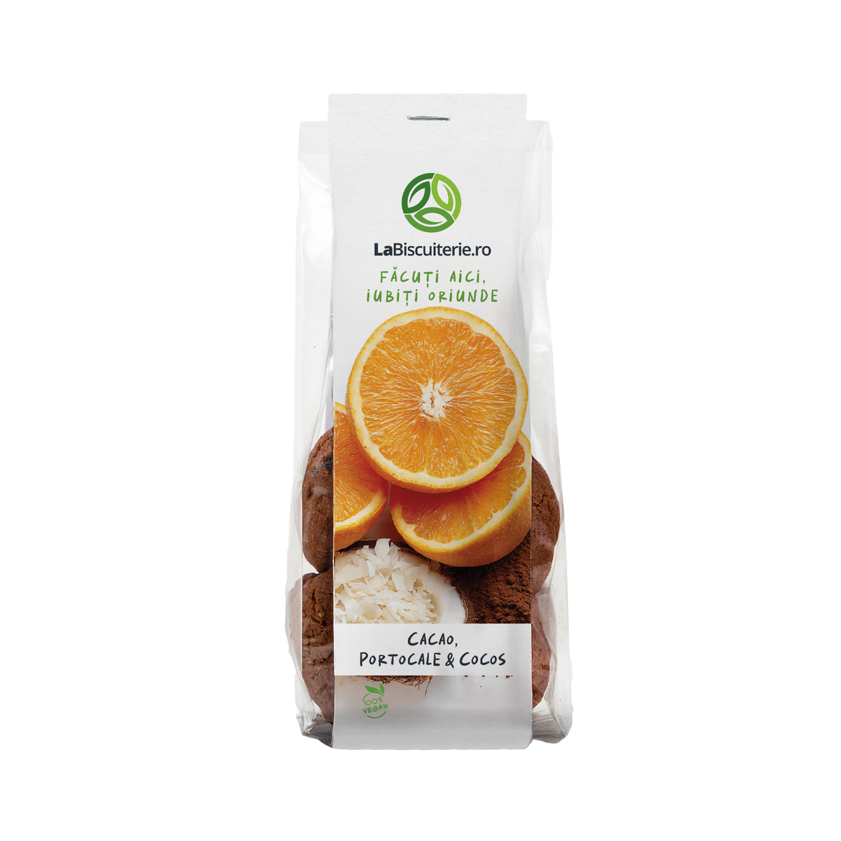 Biscuiţi cu cacao, portocale şi cocos