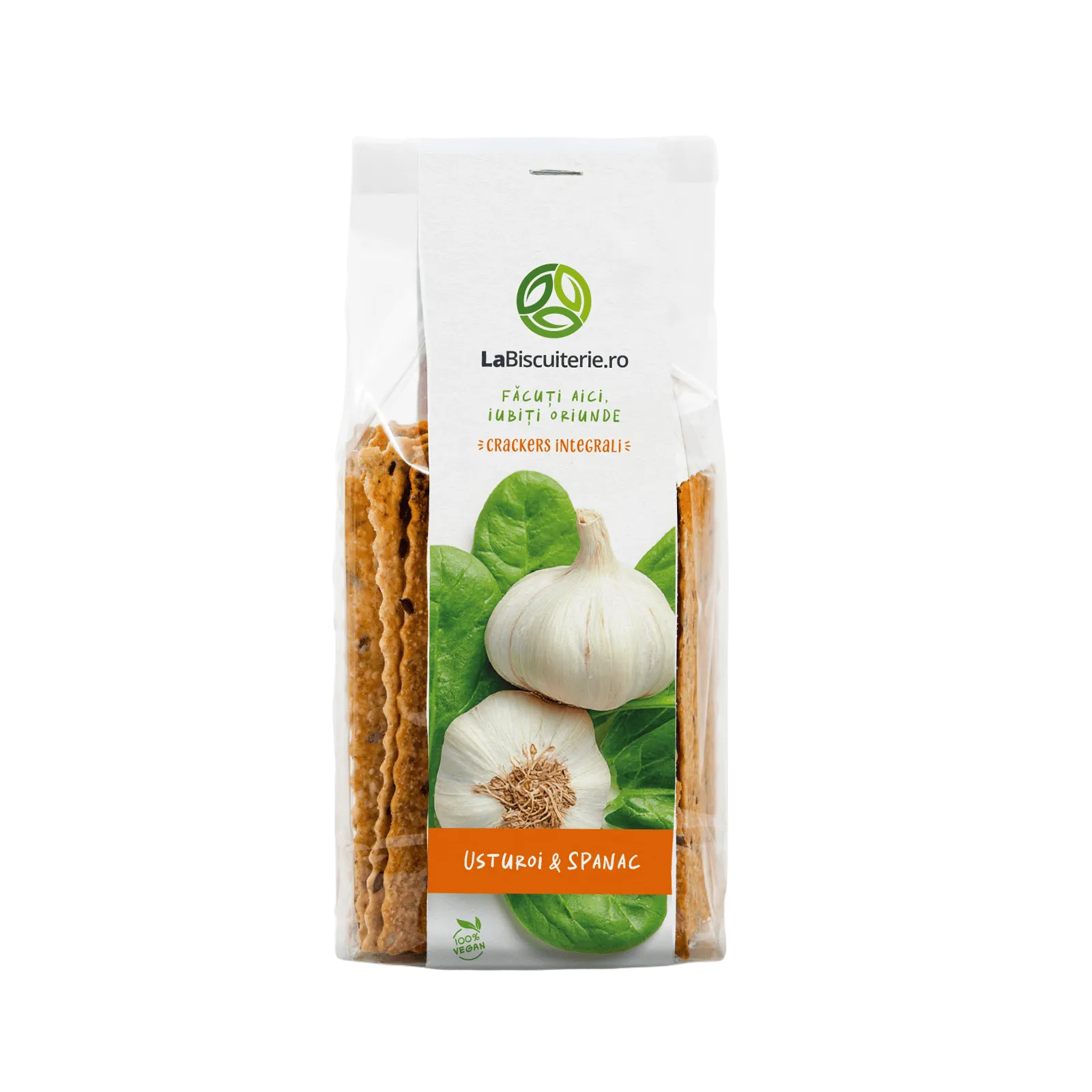Crackers cu usturoi şi spanac